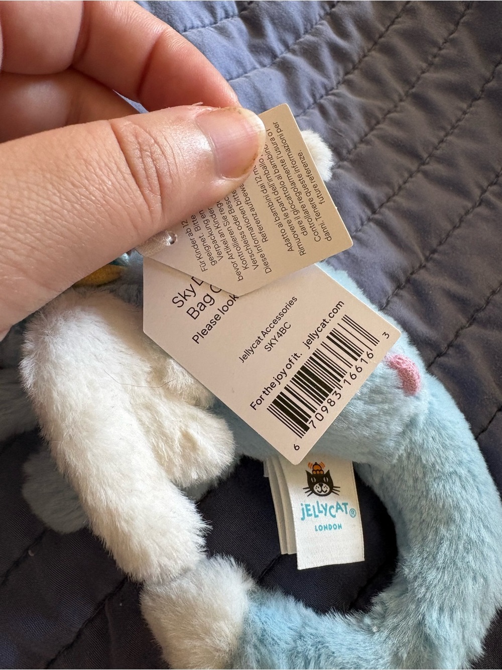 Jellycat Sky Dragon Keychain Plush Charm - Picture 2 of 5